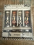 Retired Mackenzie Childs Ceramic Stacking Pumpkins Canap Knives 4 New. Fixed Price $62.00.