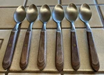 Washington Forge Town & Country Stainless Wood Handle Riveted Set Of 6 Teaspoons. Fixed Price $16.95.