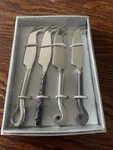 Crate & Barrel Cheese Knives Rustic Stainless Steel Set Of Four Nip. Fixed Price $12.99.