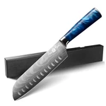 Yusotan 7" Japanese Santoku Knife Blue High Carbon Stainless Steel Blade. Fixed Price $17.96.