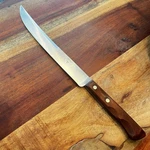 Vtg Ekco Flint Razor Edge Stainless Usa 9" Blade Chefs Kitchen Knife Wood Handle. Fixed Price $12.95.