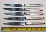 Vintage 5, Gehring Fine Serrated Steak Knives, Stainless Steel, Solingen Germany. Fixed Price $35.00.