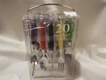 Cambridge Casuals 20 Pc Silverware Set Service For 4 Chrome Caddy Nib Flatware. Fixed Price $28.99.