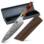 Shan Zu Damascus Chef Knife Powder Steel Japanese Kitchen With Wood Sheath. Fixed Price $109.99.