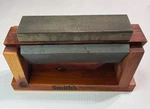 Vintage Smith's Tri-hone Three Sharpening System For Knives, Stone/wood. Fixed Price $58.78.