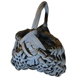 Handwoven Blue Wicker Buttocks Basket Small American Primitive Rustic Country. Fixed Price $24.99.