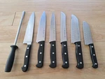 Mundial 5110-8 Brazil High Carbon Steel And Henckels Fine Edge Pro Knife Set. Fixed Price $36.99.