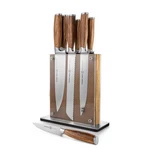 Schmidt Bros Cutlery 7PC Knife Block Set Zebra Wood. Fixed Price $170.99.