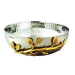Elegance Golden Vine Hammered Stainless Steel Salad Bowl, 6.5-INCH, Silver/gold. Fixed Price $47.93.