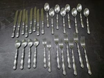 Southern Living Gallery 28 Pcs Glossy Stainless Flatware Forks, Spoons, Knives. Fixed Price $200.00.