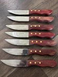 Tramontina Jumbo Steak Knife Set 7-PCS Serrated Stainless Steel Wood Handle 5''. Fixed Price $14.00.