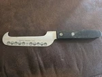 Wusthof Dreizack Solingen Germany Rostfrei 3108 Cheese Knife Etched Offset Blade. Fixed Price $18.00.