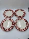 Sandra By Lee Red Floral Dinner Plates Set Of 4 Ceramic Dishwasher Safe. Fixed Price $38.99.