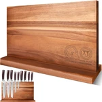 Xyj Extra Large Magnetic Knife Block Acacia 15.5*8.7 Inch, Dark Wood Color. Fixed Price $94.48.