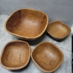 Lord & Taylor Set Of 1 Large 3 Small Salad Serving Bowls Wooden Taiwan Vtg. Fixed Price $49.99.