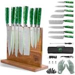 Japanese Set 15PCS Stainless Steel Magnetic Block Green Fullhi Knife Holder Home. Fixed Price $209.99.