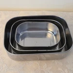Vintage Interpur Stainless Steel Roasting Set Japan 3 Nesting Baking. Fixed Price $24.97.