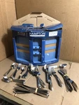 90 Piece Hampton Silversmiths Stainless Steel Flatware Set. Fixed Price $139.99.