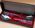 Mirage By Robinson 2PC Salad Serving Set Stainless Steel, Clear Acrylic Handles. Fixed Price $35.00.