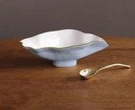 Beatriz Ball Encanto Claire Small Oval Bowl With Spoon Periwinkle White And Gold. Fixed Price $49.99.