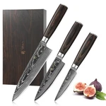 Wakoli Edib Essentials 3-PIECE Damascus Knife Set Professional Chef's Knive.... Fixed Price $207.20.