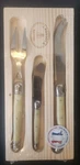 Laguiole Jean Dubost 3PC Cheese Knife Set Ivory Handles Wood Box Made In France. Fixed Price $35.99.