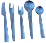 5 Piece Block Chromatics Spain Flatware Fork Knife Teaspoon Set Vtg Mcm. Fixed Price $39.99.