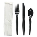 Boardwalk Fktnmwpsbla Cutlery Kit 4-PIECE Black 250/CARTON. Fixed Price $37.70.