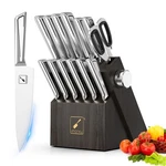Imarku Kitchen Knife Set With Block And Built-in Sharpener, Japanese Stainles.... Fixed Price $149.99.