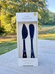 2PK Stainless Steel Cheese Knives Black - Threshold New. Fixed Price $24.99.