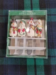 Vintage 1997 New Box Boston Warehouse Folk Snowman Spreaders Christmas. Fixed Price $6.99.