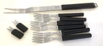 Berghoff Eclipse Stainless Steel Barbecue 6 Dinner Fork,one Corn Handle. Fixed Price $30.00.