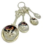 Ganz Fleur Lis Measuring Spoons With Leather Holder. Set Of 4.. Fixed Price $26.98.