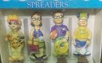 Vtg Boston Warehouse Pool Folk Spreaders Set Of 4 Multicolor Utensils Boomer Sum. Fixed Price $12.99.