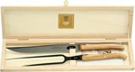 Claude Dozorme Laguiole French Carving Knife Fork Brass Olive Wood Gift Box Set. Fixed Price $199.00.