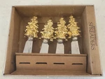 Christmas Trees Cheese Spreaders Gold Tone Set Of 4, Boston Warehouse. Fixed Price $12.99.