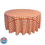 La Linen TCCHECK132R-ORANGEK48 Polyester Gingham Checkered Tablecloth White. Fixed Price $90.00.