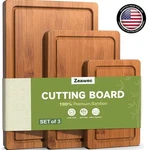 Invest Quality: 3-PIECE Crack-resistant Bamboo Cutting Board Set For Chefs. Fixed Price $34.19.