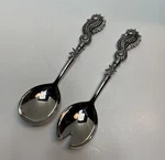 Seahorse Silver Salad Serving Fork & Spoon Set Of 2. Fixed Price $29.99.