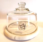 Glass Dome With Marble Base Board Cheese Ball Charcuterie Gourmet Kitchen. Fixed Price $24.99.