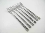 Supreme Cutlery Towle Aquarius 6 Cocktail Forks Textured Stainless Flatware. Fixed Price $24.00.