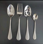 Cambridge Silver Carlyle Flatware Frosted Rope Hostess Set Serving Spoon Fork 4. Fixed Price $39.91.