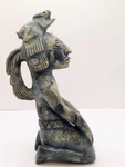 Hand-carved Mesoamerican-style Sculpture W/ Animal Headdress Boho Global Decor. Fixed Price $125.00.