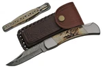 Sanz Damascus Folding Pocket Double Bolster Hunter Knife,. Fixed Price $97.89.