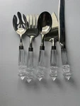 Shannon Crystal By Godinger Versailles 5 Piece & Silver Serving Set New. Fixed Price $45.00.