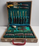 Vintage James Bangkok Thailand 28 Pcs Bronze Brass Silverware Utensil Set. Fixed Price $37.89.