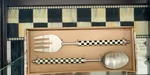 Mackenzie-childs Courtly Check Spoon & Fork Servers/ New. Fixed Price $89.00.