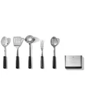 New - Oxo Stainless Steel Kitchen Tool 6PC Set Turner/spoon/ladle/fork/holder. Fixed Price $69.99.