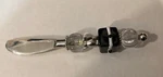 Mud Pie Beaded Cheese Spreader Knife Black & White , Clear Art Glass 7. Fixed Price $16.00.