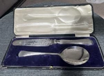 Antique James Dixon & Sons Silverplate Serving Utensil Set Original Case. Fixed Price $35.00.